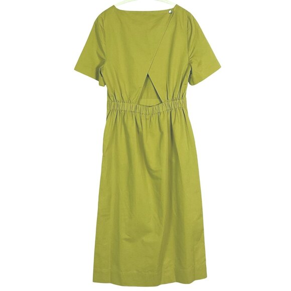 Kate Spade Saturday Midi Dress, Medium, Cotton/Linen Blend, Chartreuse - Picture 3 of 16
